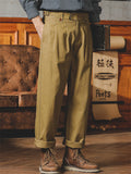Men's Retro Style Straight Leg American Causal Cargo Pants