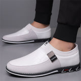 Men's Casual Plaid Faux Leather Flats Slip-ons Shoes
