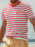 Men's Leisure Round Neck Stripe T-shirts
