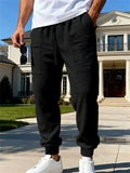 Men's Casual High Street Waffle Knit Cargo Jogger Pants