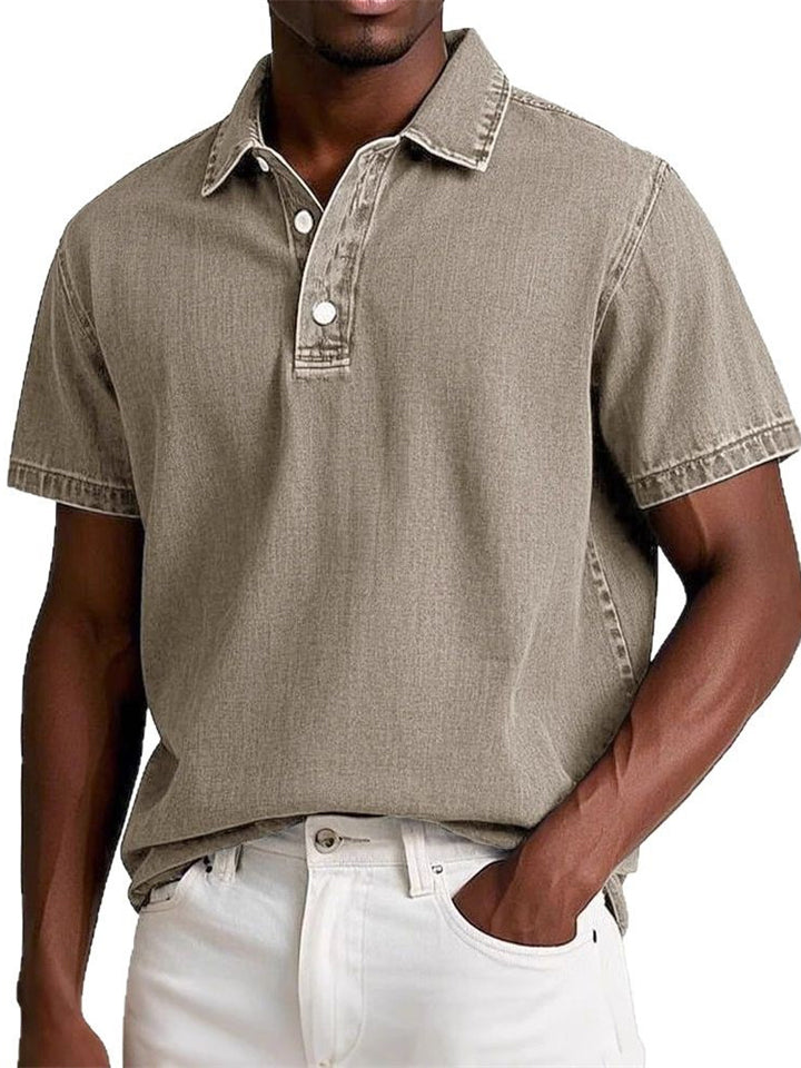 Men's Summer Solid Color Short Sleeve Lapel Polo Shirts