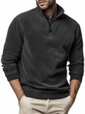 Men's Cozy Long Sleeve Stand Collar Pullover Sweatshirt