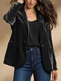 Women's Autumn Office Casual Single Breasted Velvet Blazer