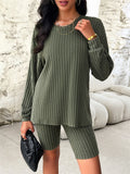 Women's Solid Color Knitted Sweater Sets