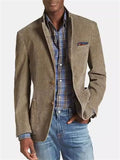 Men's Casual Distressed Single Breasted Blazer Jacket with Pockets