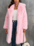 Women's Trendy Winter Mid-Length Faux Fur Fluffy Cardigan Coats