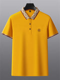 Men's Casual Contrast Trim Short Sleeve Polo Shirts