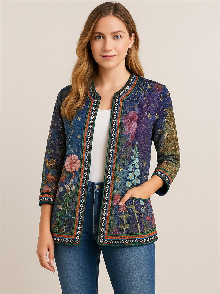 Women's Retro Ethnic Style Printed Long Sleeve Cardigan Jackets