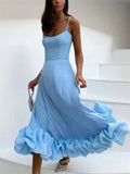 Romantic Rose Pleated Backless Midi Dress