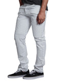 Men's Personality Leather Splicing Straight Leg Pants