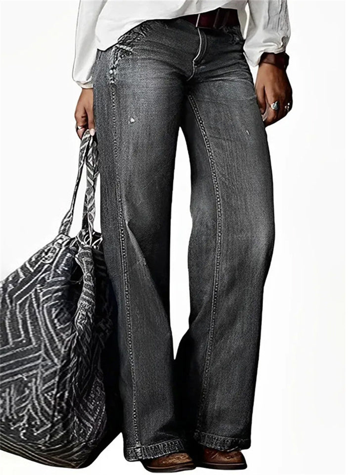 Women's Fashion Vintage Straight Leg Denim Pants