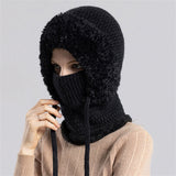 Women's Outdoor Winter Warm Beanie Hat with Face Cover