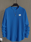 Men's Autumn Cable-Knit Slim Fit Long Sleeve Pullover Sweatshirts
