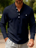 Men's Simple Autumn Henley Long Sleeve T-Shirt Casual Innerwear