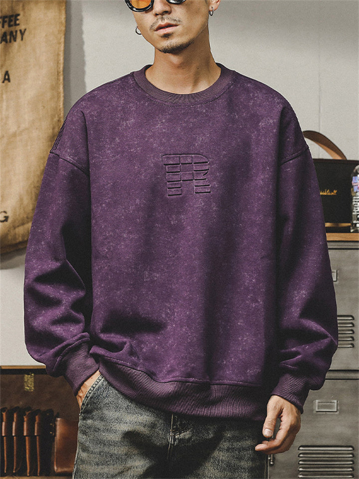 Spring Crew Neck Long Sleeve Male Oversized Sweatshirt
