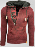 Men's Autumn Contrast Color Pockets Long Sleeve Hooded Sweaters