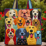 Quilted Multi-Dog Breed Canvas Tote Bag