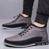 Men's Casual Faux Leather High-tops Flats Shoes