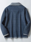 Men's Casual Autumn Jacquard Pockets Button Up Cardigan Sweaters