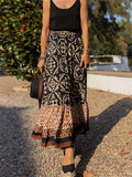 Ethnic Geometric Print Holiday Skirts for Ladies