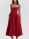 Sexy Spaghetti Strap Bustier Swing Dress for Women
