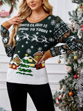 Women's Lazy Style Christmas Tree Snowflake Jacquard Round Neck Sweaters