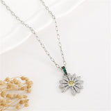 G-Dragon Daisy Necklace – Silver Plated Flower Pendant with Crystals