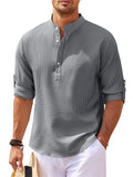 Men's Fashion Comfortable Half Sleeve Vacation Henley Shirts