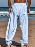 Comfy Men's Linen Solid Color Drawstring Pants