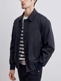Korean Style Men's Long Sleeve Waist Length Solid Color Lapel Jacket