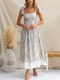 Women's Trendy Holiday Style Floral Print Strap Dress
