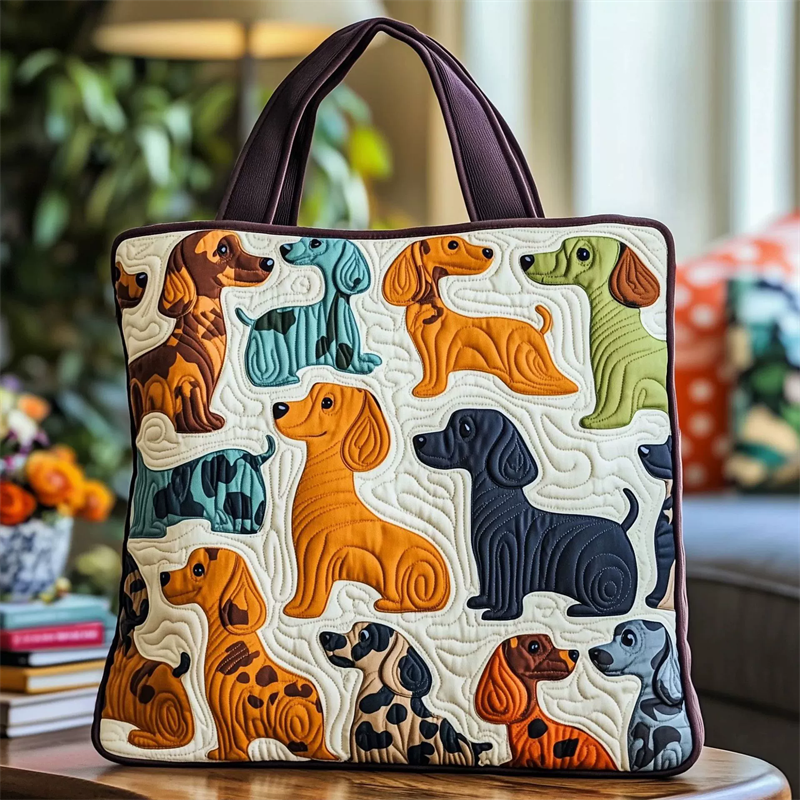 ‌Cartoon Multi-Dog Breed Canvas Tote Bag