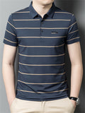 Men's Summer Stripe Lapel Short Sleeve Shirts