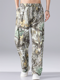 Men's Plus Size Loose Fit Elalstic Waist Forest Camo Cargo Pants