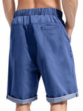 Men's Casual Cotton Drawstring Knee Length Shorts