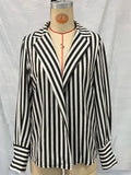 Women's French Style Elegant Deep V Neck Striped Blouses