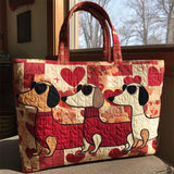 Cartoon Dachshund Dog Canvas Tote Bag