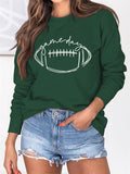 Women's GAME DAY Letter Print Round Neck Long Sleeve Shirts