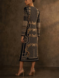 Womens Stylish Gold Beaded Long Sleeve V Neck Outerwear