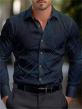 Men's Button Up Lapel Collar Long Sleeve Dress Shirts
