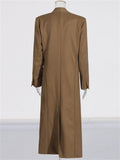 Women OL Style V-Neck Long Sleeve Trench Coat