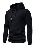 ‌Men's Fashion Grid Pattern Casual Hoodie Tops