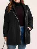 ‌Women's Fashion Zip Up Hooded Jacket for Spring Autumn