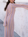 Holiday Deep V Neck Front Split Knitted Dress for Women