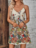 Women's Trendy Holiday Style Sexy Floral Printed Strappy Dress