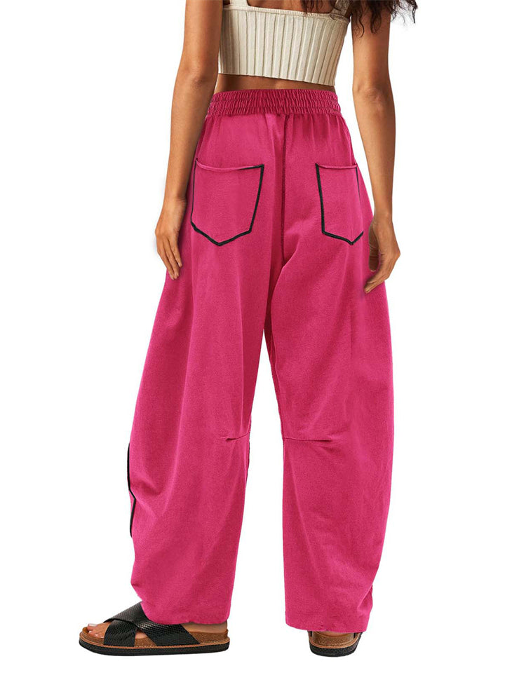 Women's Loose Casual Wide Leg Drawstring Pockets Pants