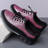 Men's Trendy Casual Striped Lace Up Slip-ons Flats Shoes