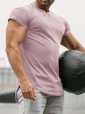 Men's Solid Skintight Sweat Absorbing Gym Shirt