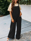 Cute Square Neck Loose Large Pocket Jumpsuit for Women
