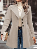 Women's Autumn Solid Color Single Breasted Lapel Long Sleeve Coat